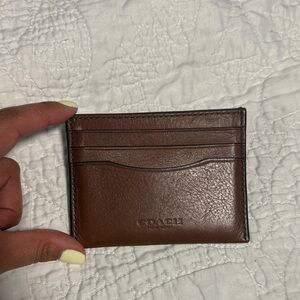 Coach Tan Leather Slim Card Holder ID wallet